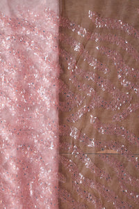 Thumbnail for Baby Pink And Rani Pink Unstitched Lehenga Set Fabric (3 Piece)
