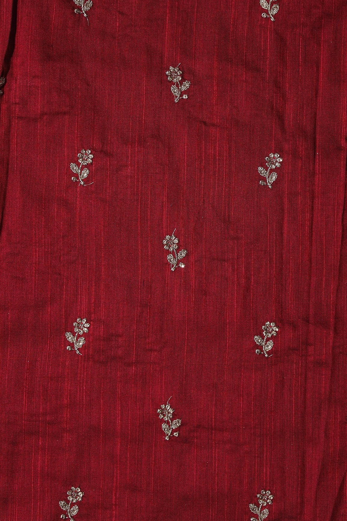 Pink And Maroon Unstitched Lehenga Set Fabric (3 Piece)