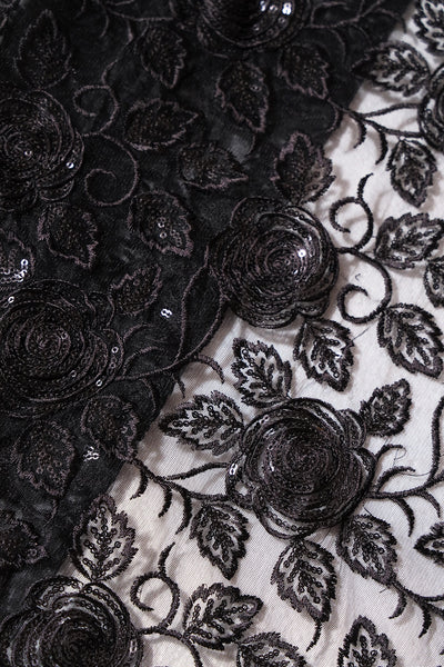Black And Off White Unstitched Lehenga Set Fabric (3 Piece)