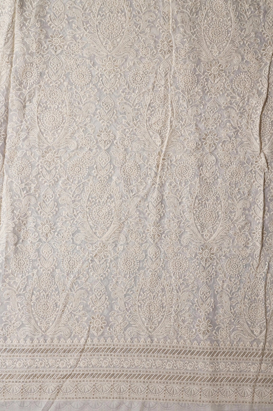 White And Dark Rani Unstitched Lehenga Set Fabric (3 Piece)
