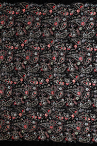 Thumbnail for Black And Red Unstitched Lehenga Set Fabric (3 Piece)