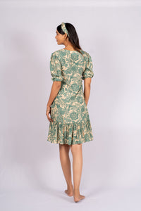 Thumbnail for Soir Floral Cream Crepe Dress