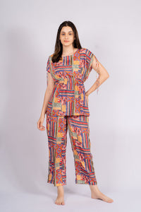 Thumbnail for Zephyr Geometric Print Crepe Co-ord Set