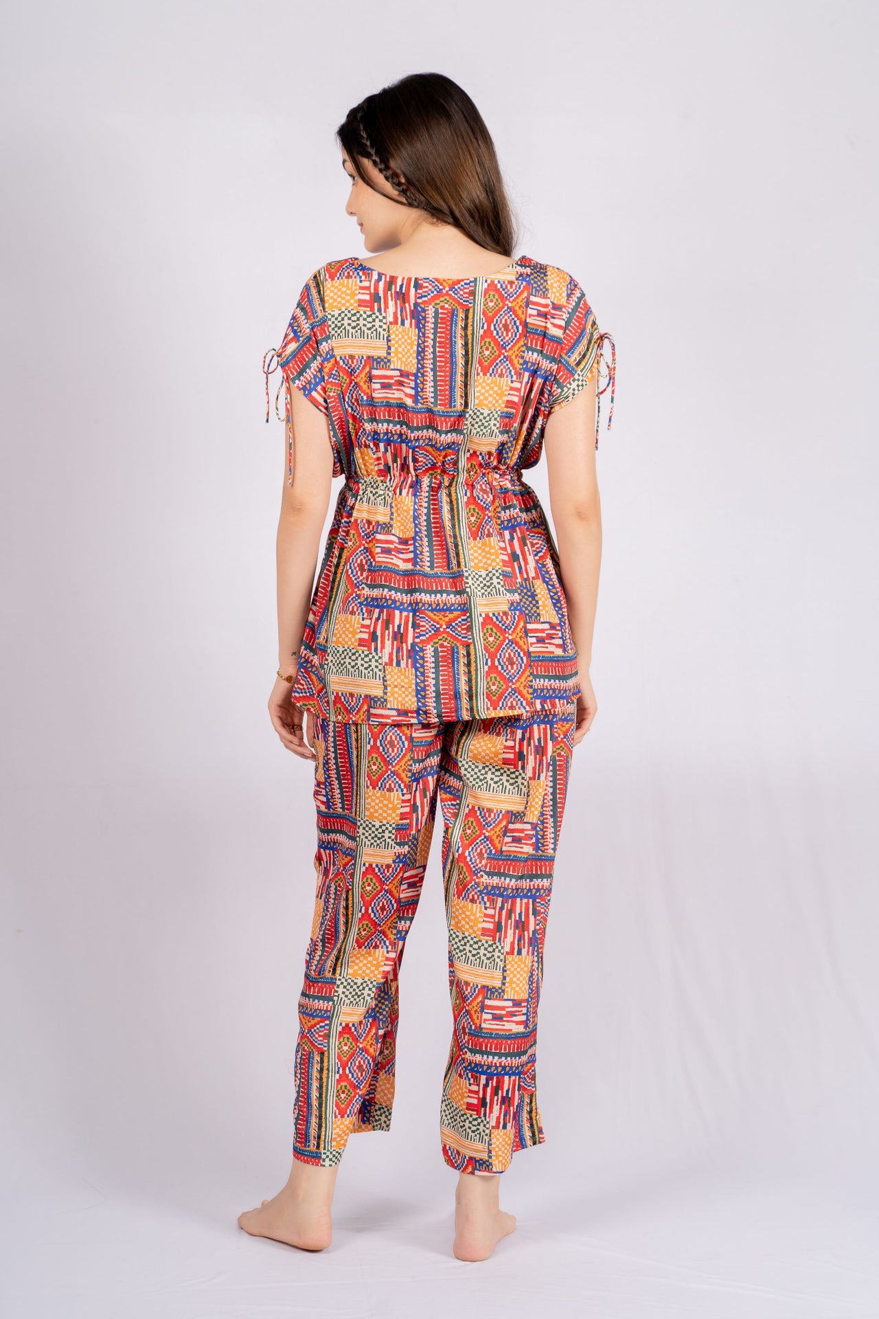 Zephyr Geometric Print Crepe Co-ord Set