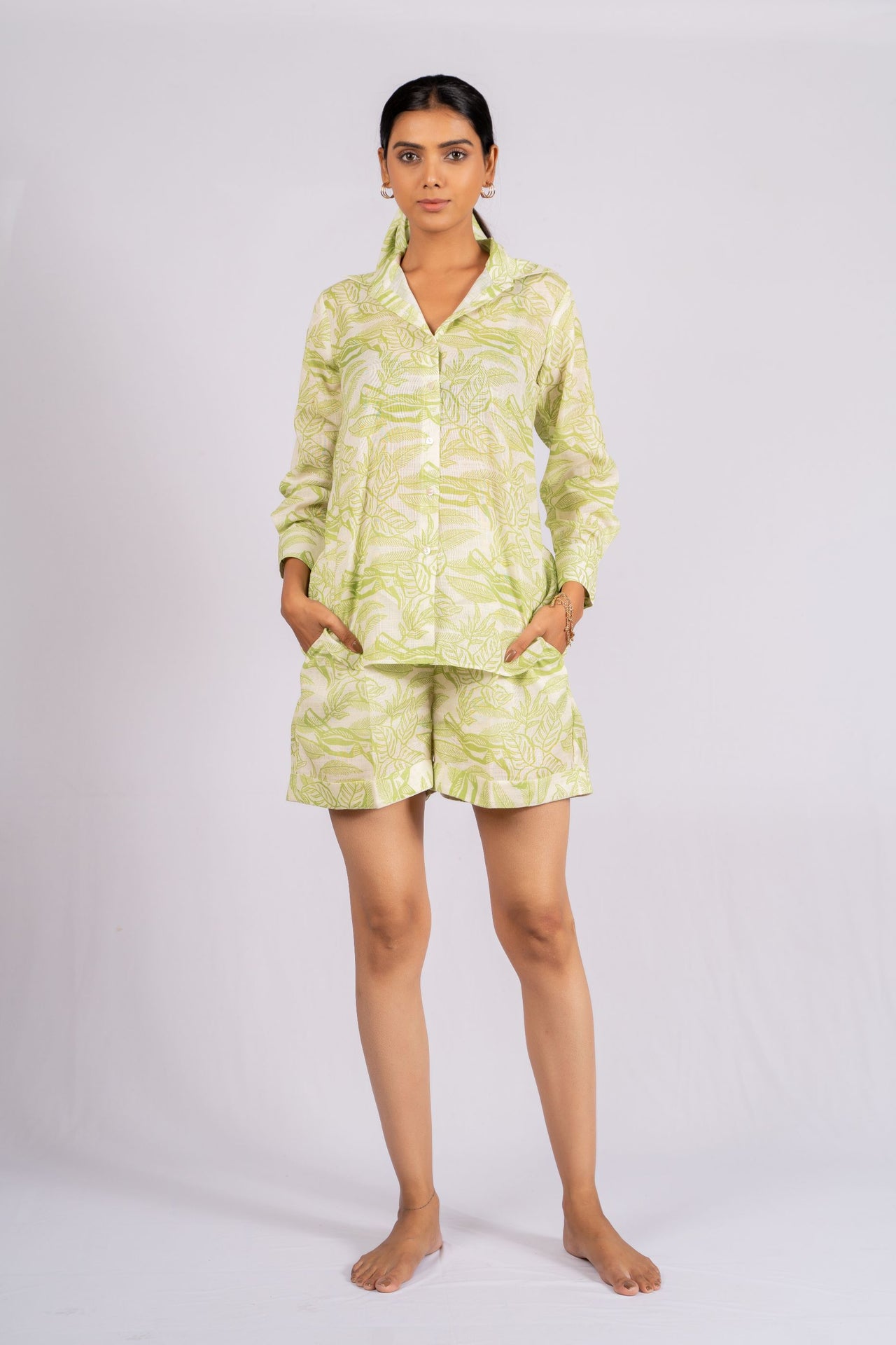 Luminae Lime Green Linen Co-ord Set