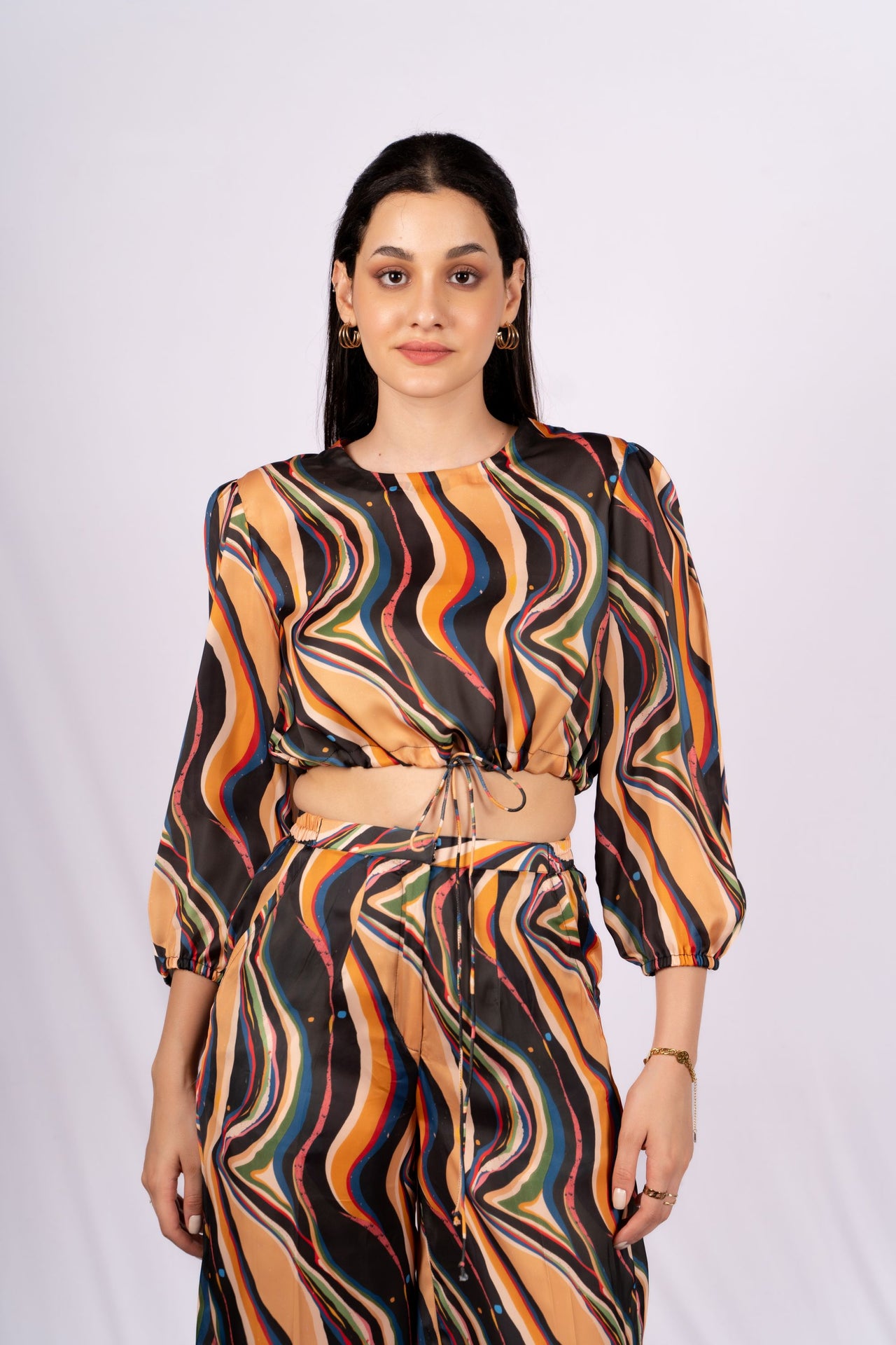 Nebula Abstract Satin Co-ord Set